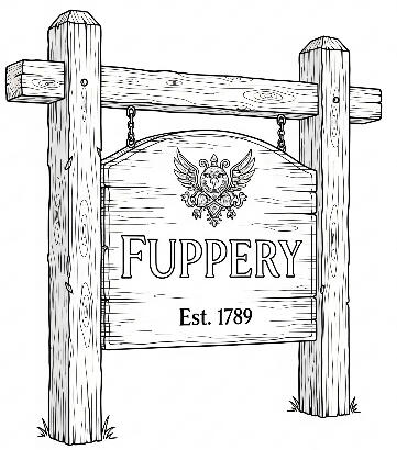 Fuppery Newsletter sign Fuppery Newsletter sign line drawing